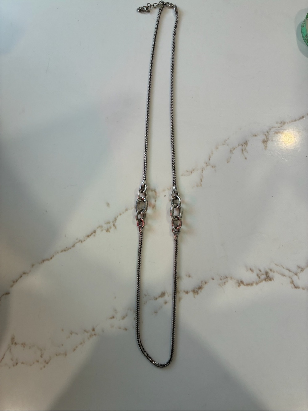 Brighton Sterling Silver Chain Necklace with Link Accents - Silver